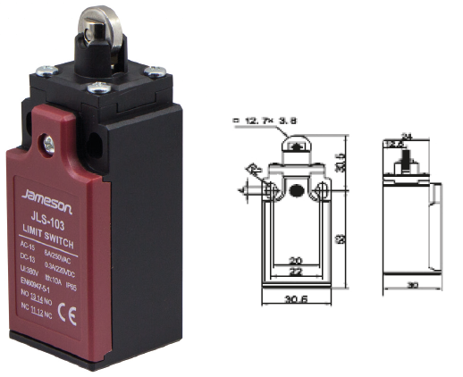 JAMESON JLS 103 Limit Swıtch Metal MakaralıPako ŞalterlerJAMESONJLS-103-25923