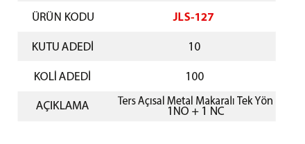 JAMESON JLS 127 Limit Swıtch Ters Açısal Metal Makaralı Tek YönPako ŞalterlerJAMESONJLS-127-25927