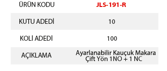 JAMESON JLS 191R Limit Swıtch Ayarlanabilir Kauçuk Makara Çift YönPako ŞalterlerJAMESONJLS-191R-25932