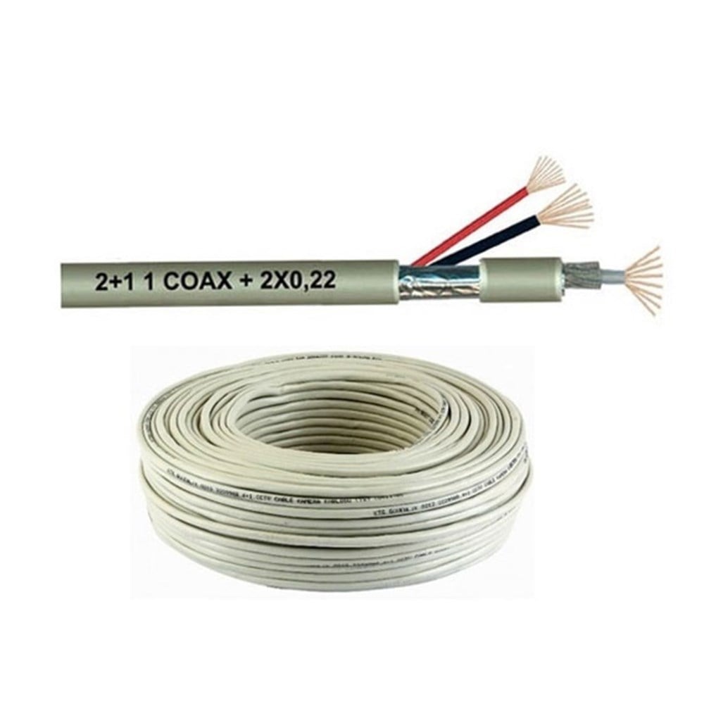 Cctv 1+2 1 Coax + 2x0,22mm Kamera Kablosu 1 MT FiyatıZayıf AkımKABLOLAR25075100-9445