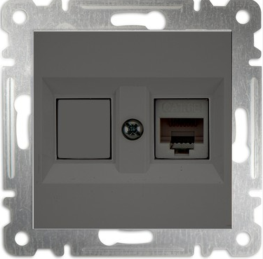 Makel Karea Füme İkili Boş Data CAT6 Prizi ÇerçevesizAnahtar PrizlerMAKEL ANAHTAR PRİZ 57050135-26552