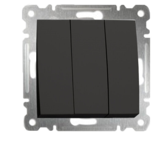 Makel Karea Siyah Üçlü Anahtar Parlak ÇerçevesizAnahtar Prizlermakel43111091-24394