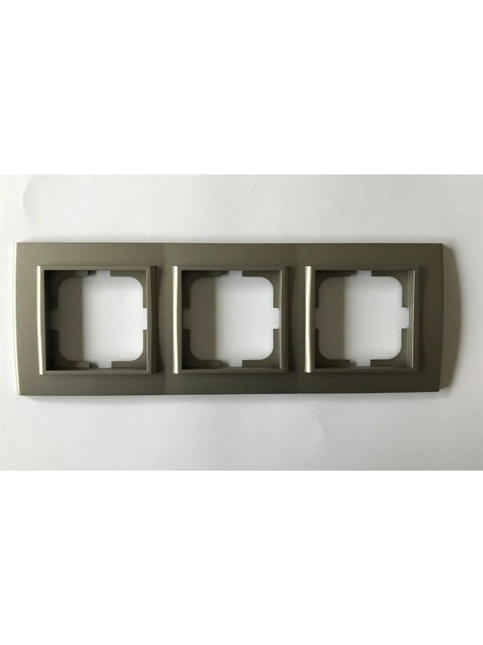 Ovivo Mina Antrasit Üçlü ÇerçeveAnahtar PrizlerOVİVO401-130000-227-27923