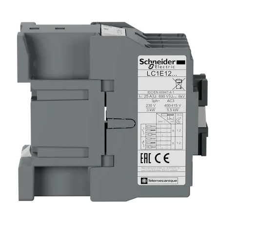Schneider 5,5kW 12A Kontaktör 220V AC 1NK LC1E1201M5KontaktörlerSCHNEİDERSCH-LC1E1201M5-24312