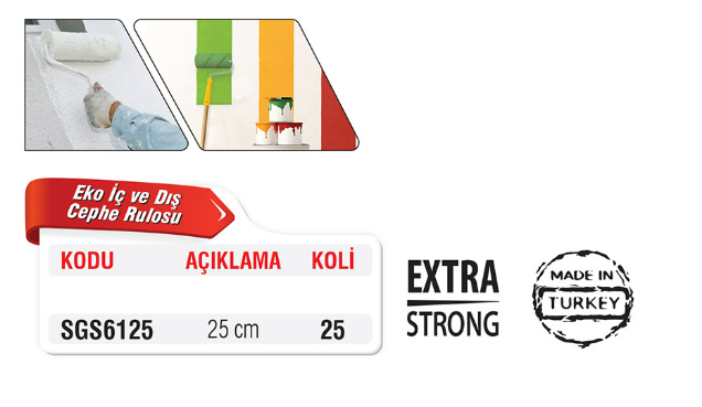 SGS 6125 İç Ve Dış Cephe Rulo 25 CMBoya Slikon Eldiven SGSSGS-6125-26142