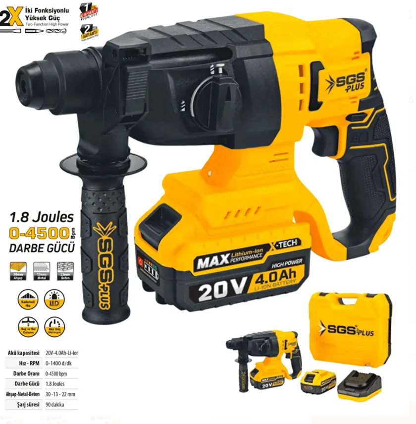 SGS 5520 20V Kırıcı Delici Şarjlı Matkap SetiMatkap ÇeşitleriSGSSGS-5520-24422