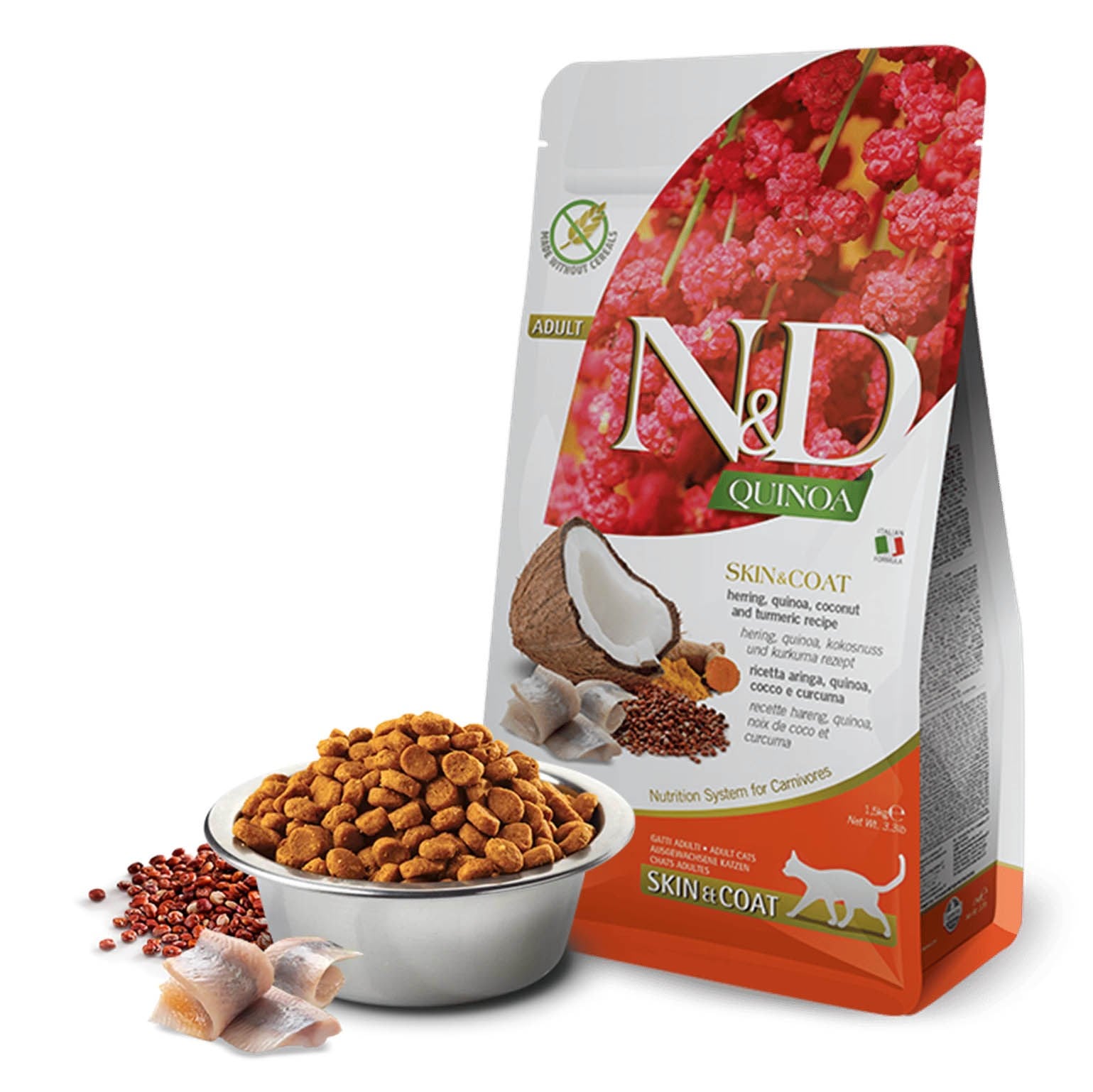  ND Quinoa Skin&Coat Hindistan Cevizli Ve Ringa Balıklı Kedi Maması 5 Kg