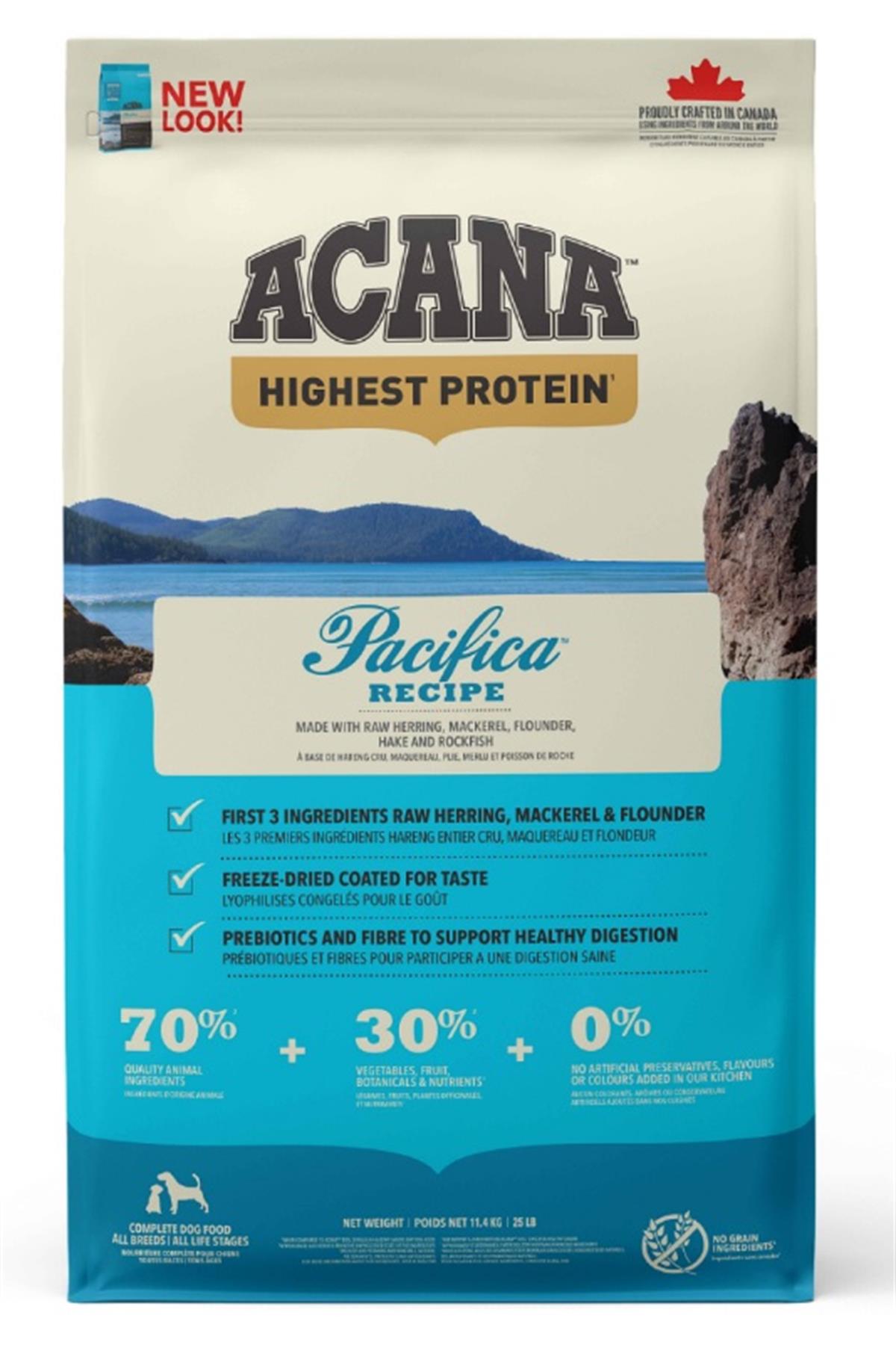 Acana Pacifica Somonlu, Ringa Balıklı ve Alabalıklı Tahılsız Yetişkin Köpek Maması 11,4 kg