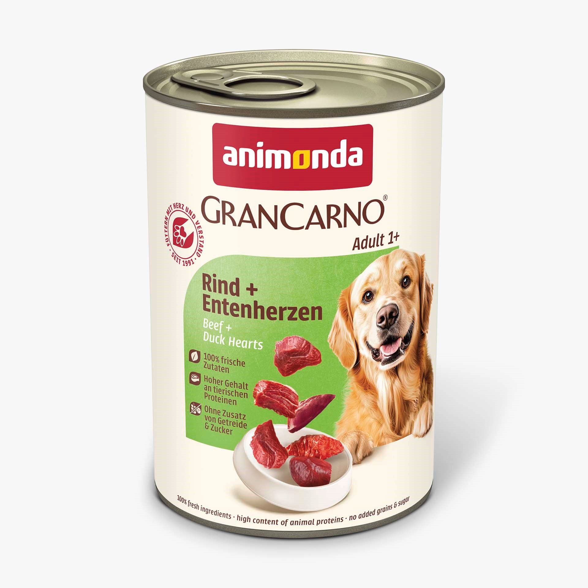 Animonda Gran Carno Sığır Etli ve Ördekli Yetişkin Köpek Konservesi 400 Gr 