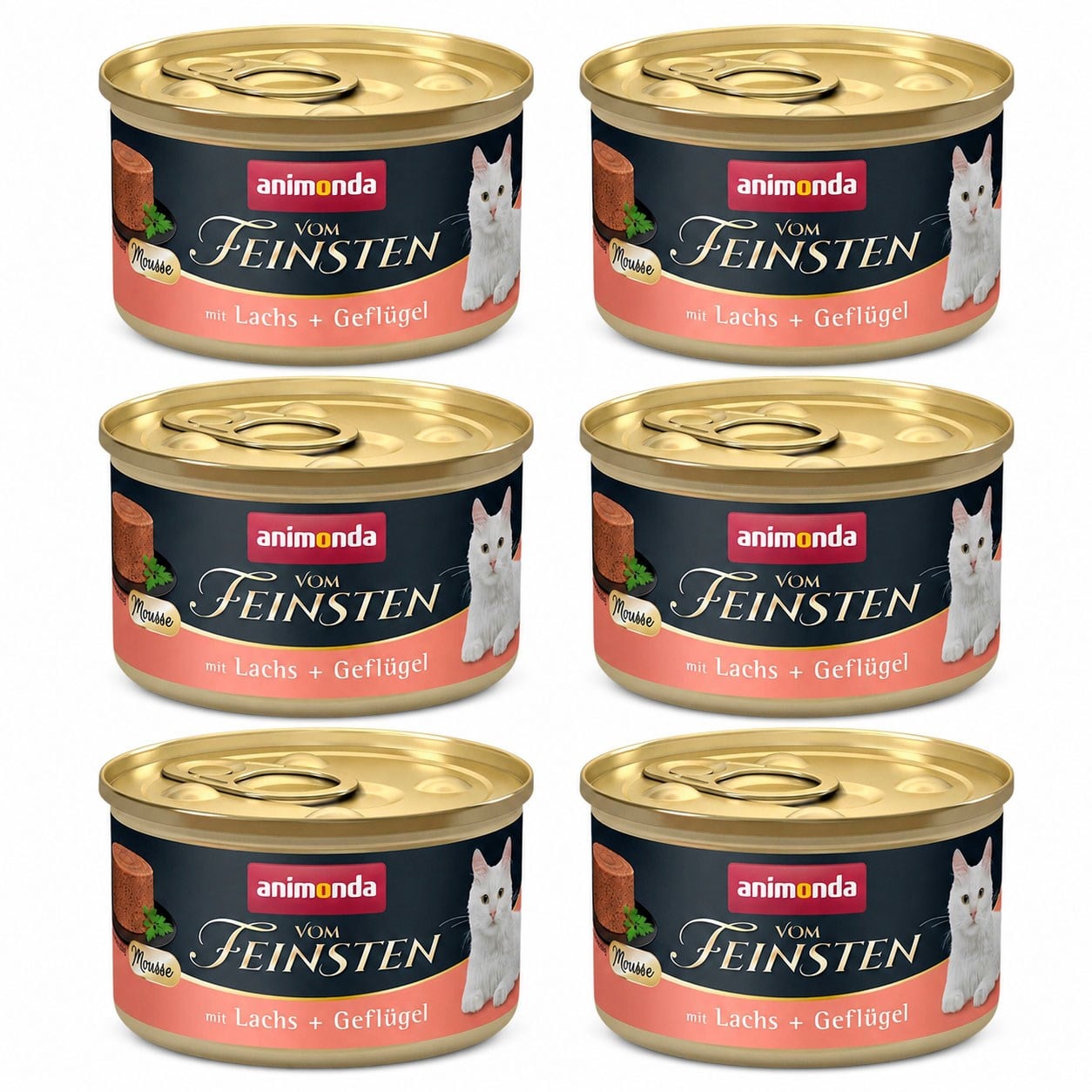 Animonda Vom Feinsten Somonlu ve Kümes Hayvanlı Yetişkin Kedi Konservesi 85 gr (6 Adet)