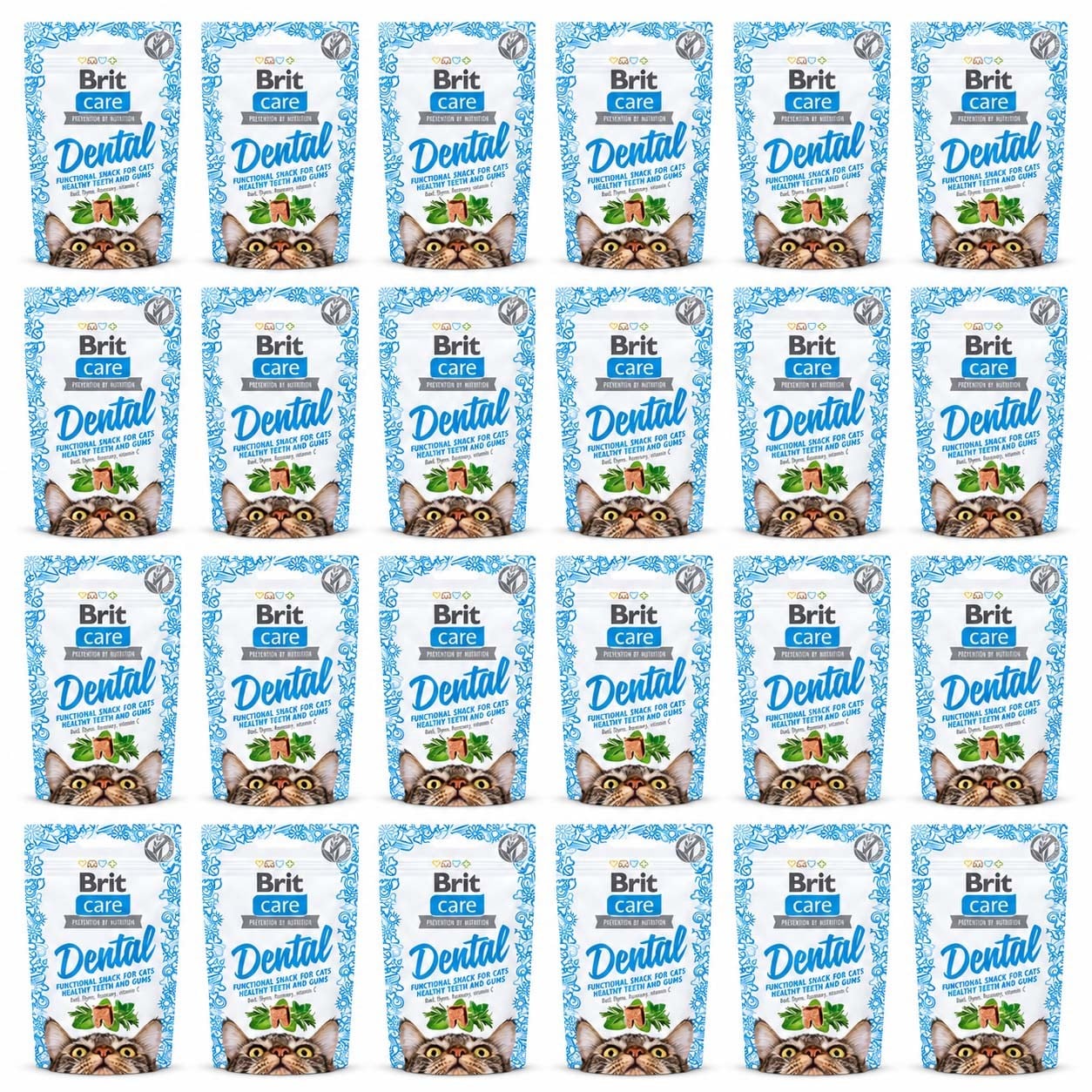 Brit Care Cat Snack Dental Tahılsız Kedi Ödülü 50 g (24 Adet)