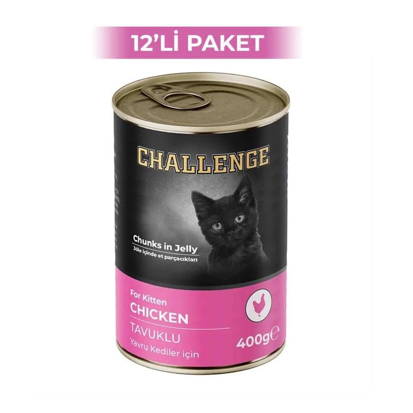 Challenge Tavuklu Yavru Kedi Konservesi 400 g (12 Adet)