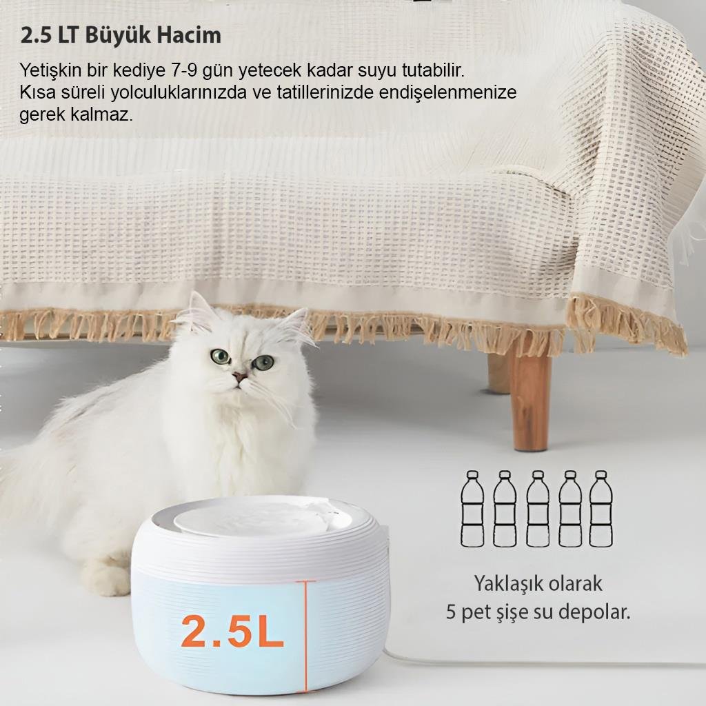 Doggie & Cattie Arıtmalı Kedi ve Köpek Otomatik Su Pınarı 2,5 L (Yeşil)