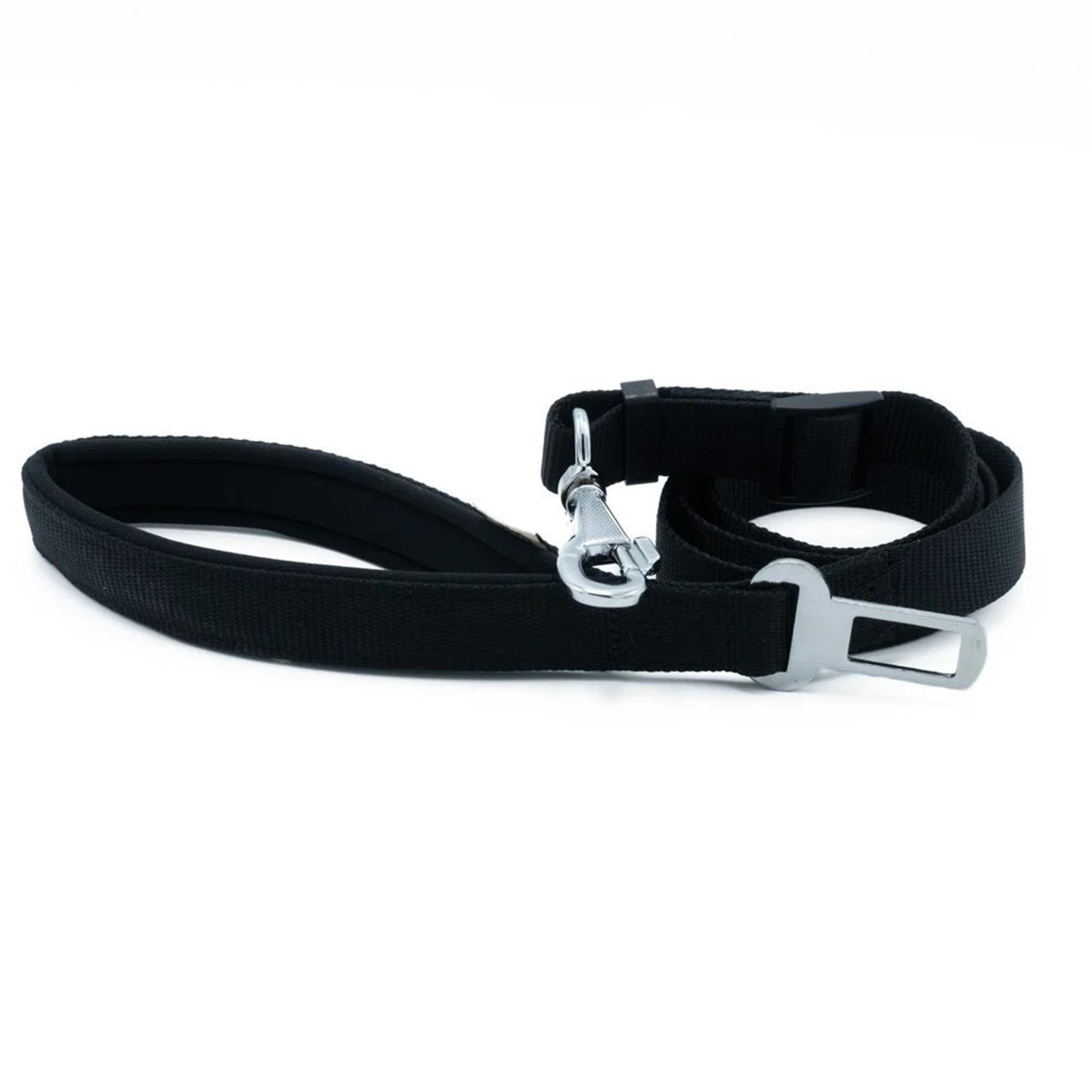 Doggie El Yapımı Dokumadan Emniyet Kemerli Köpek Gezdirme Tasması 2,5 x 80 cm Siyah