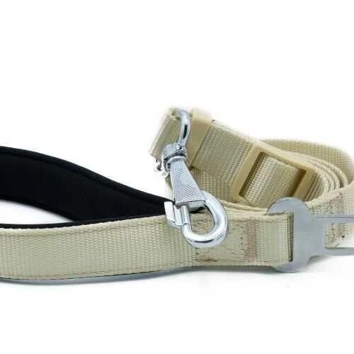 Doggie El Yapımı Dokumadan Emniyet Kemerli Köpek Gezdirme Tasması 2,5 x 80 cm Haki