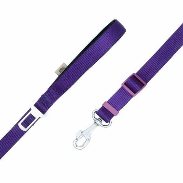 Doggie El Yapımı Dokumadan Emniyet Kemerli Köpek Gezdirme Tasması 2,5 x 80 cm Mor
