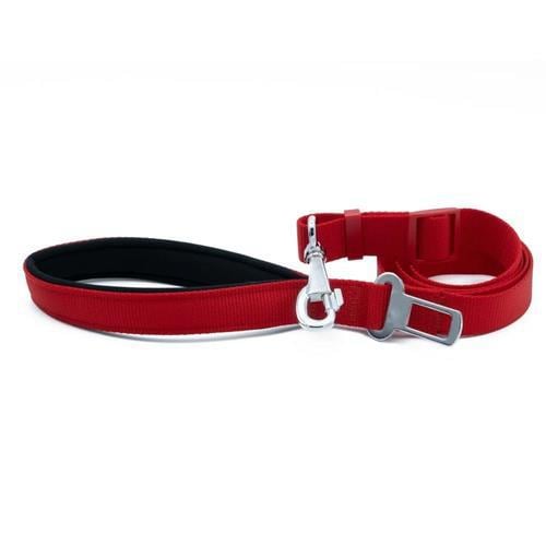 Doggie El Yapımı Dokumadan Emniyet Kemerli Köpek Gezdirme Tasması 2,5 x 80 cm Kırmızı