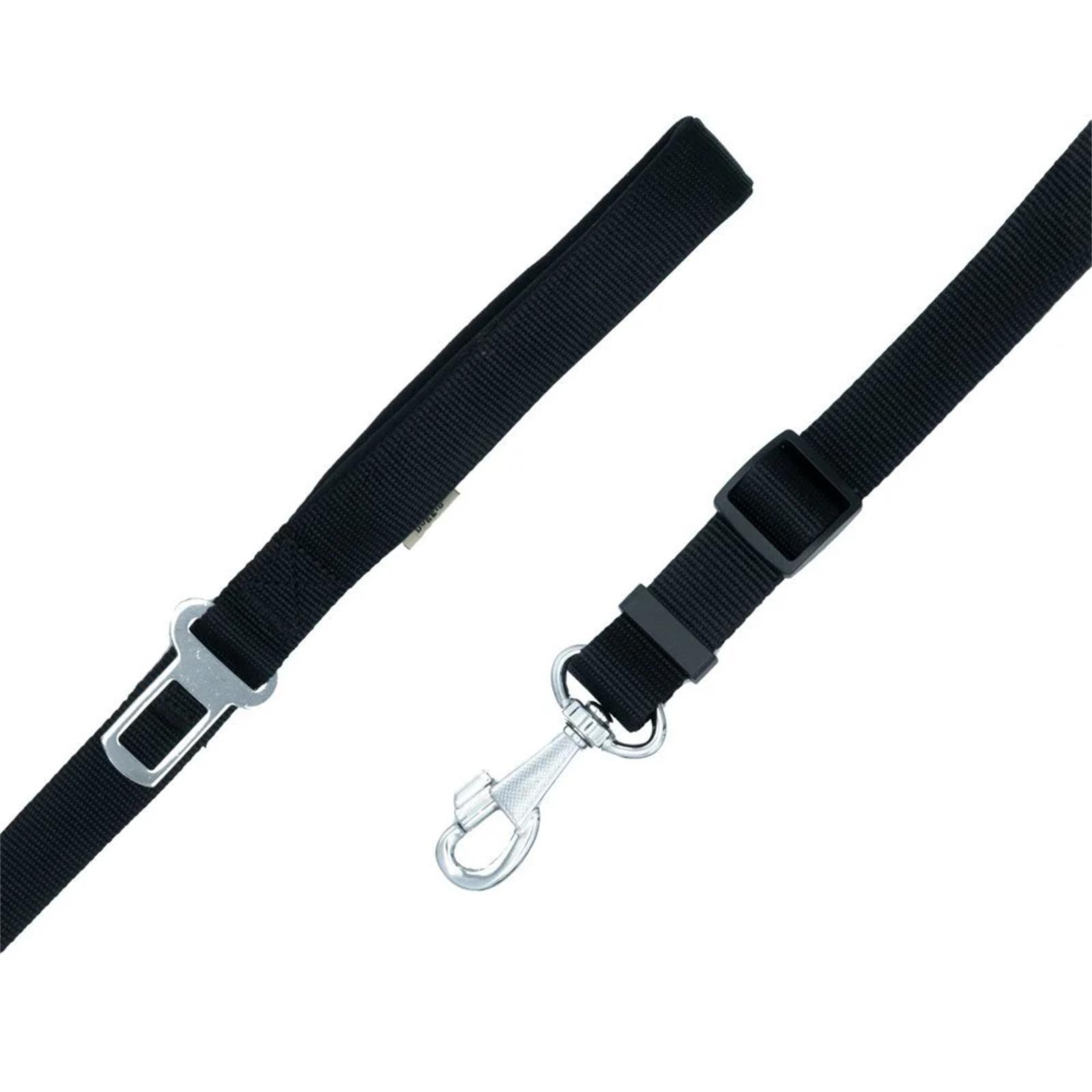 Doggie El Yapımı Dokumadan Emniyet Kemerli Köpek Gezdirme Tasması 2,5 x 80 cm Siyah