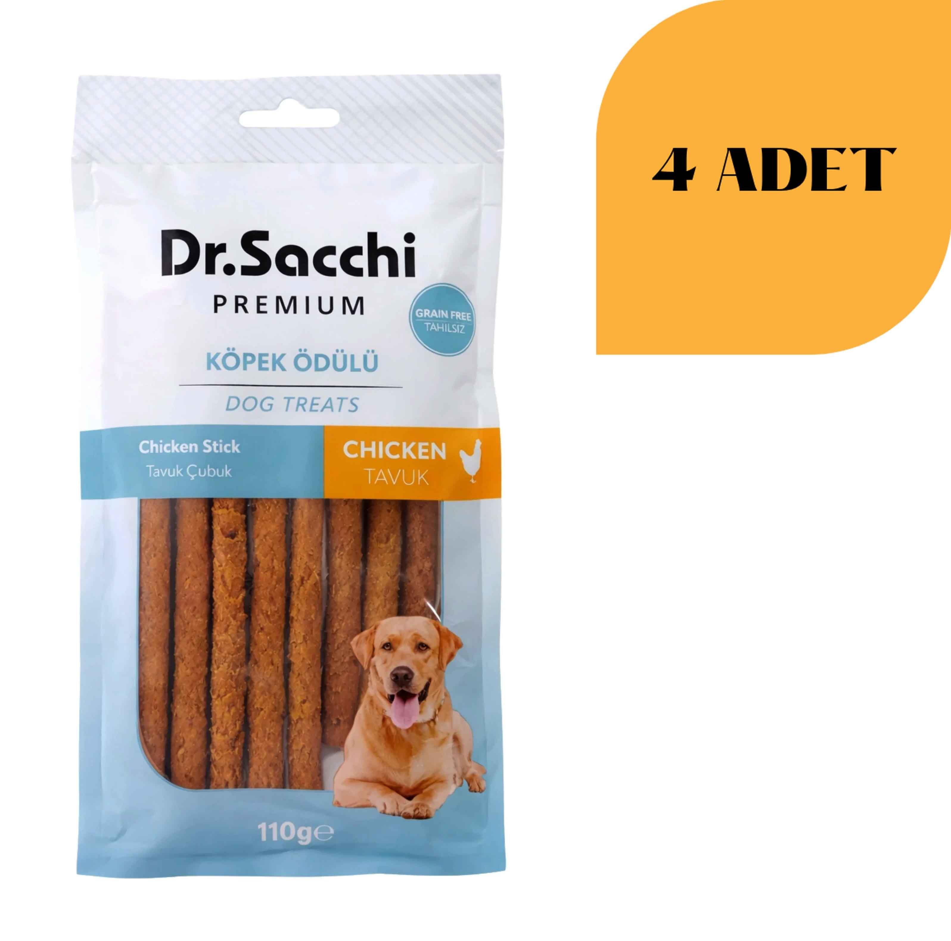 Dr. Sacchi Yumuşak Formda Tavuklu Köpek Ödülü 100 g x 4 Adet