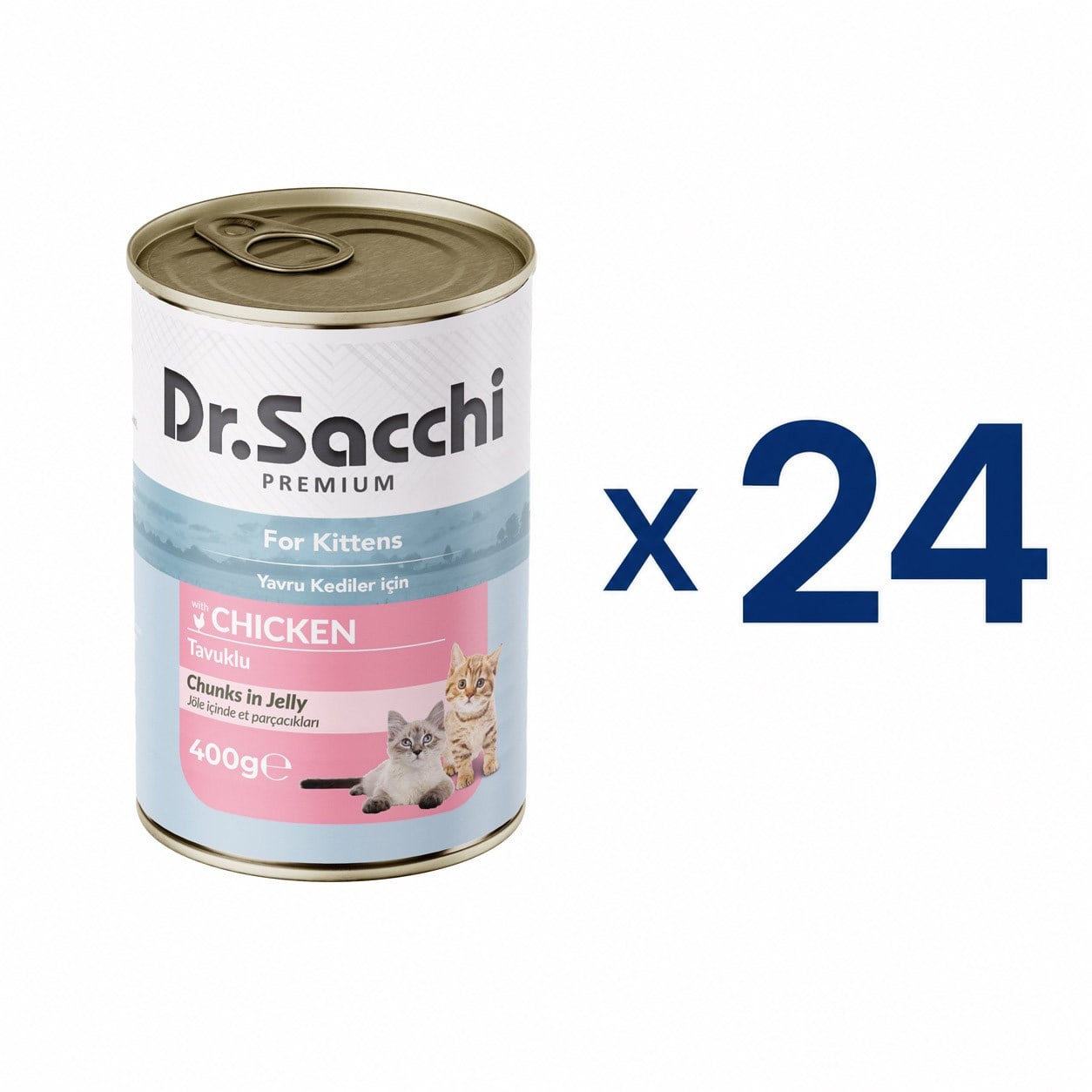 Dr. Sacchi Delicious Tavuk Etli Yavru Kedi Konservesi 400 g (24 Adet)