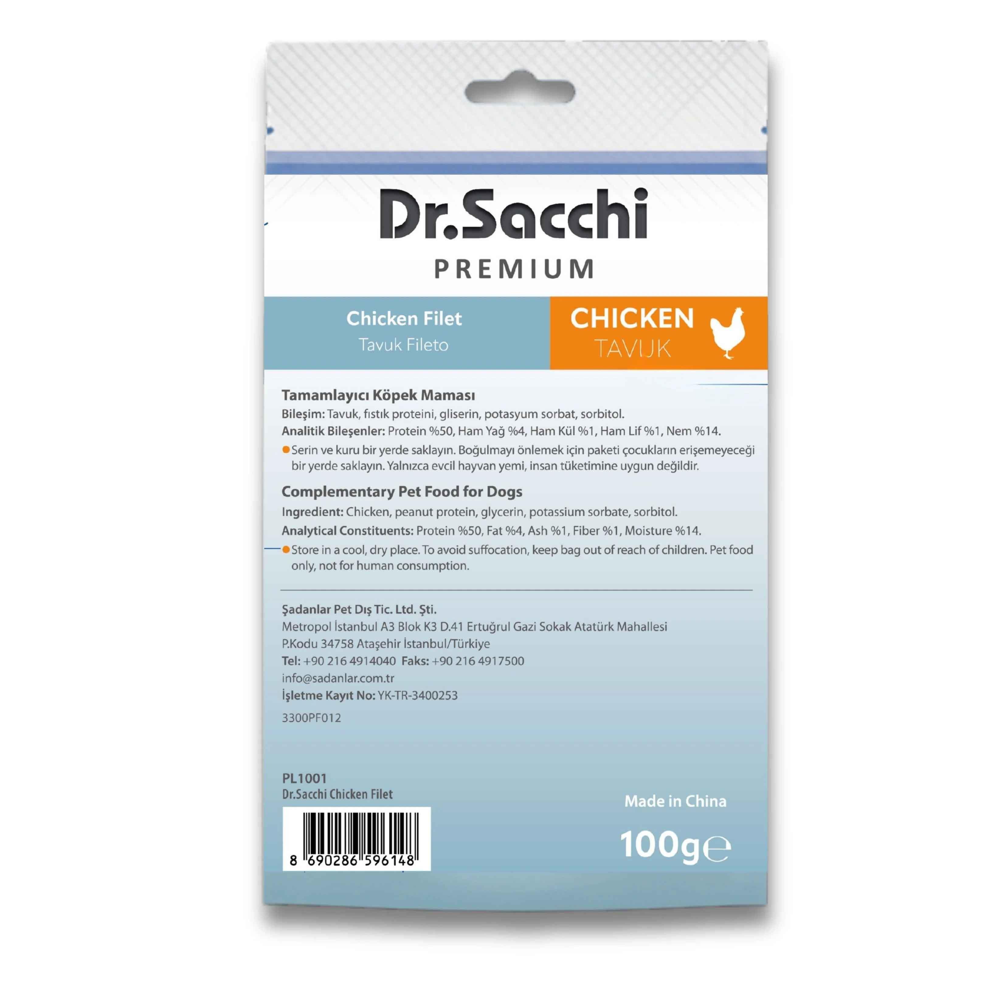 Dr. Sacchi Tavuk Fileto Köpek Ödülü 100 g