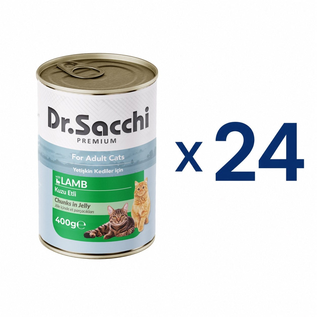 Dr. Sacchi Delicious Kuzulu Yetişkin Kedi Konservesi 400 g (24 Adet)