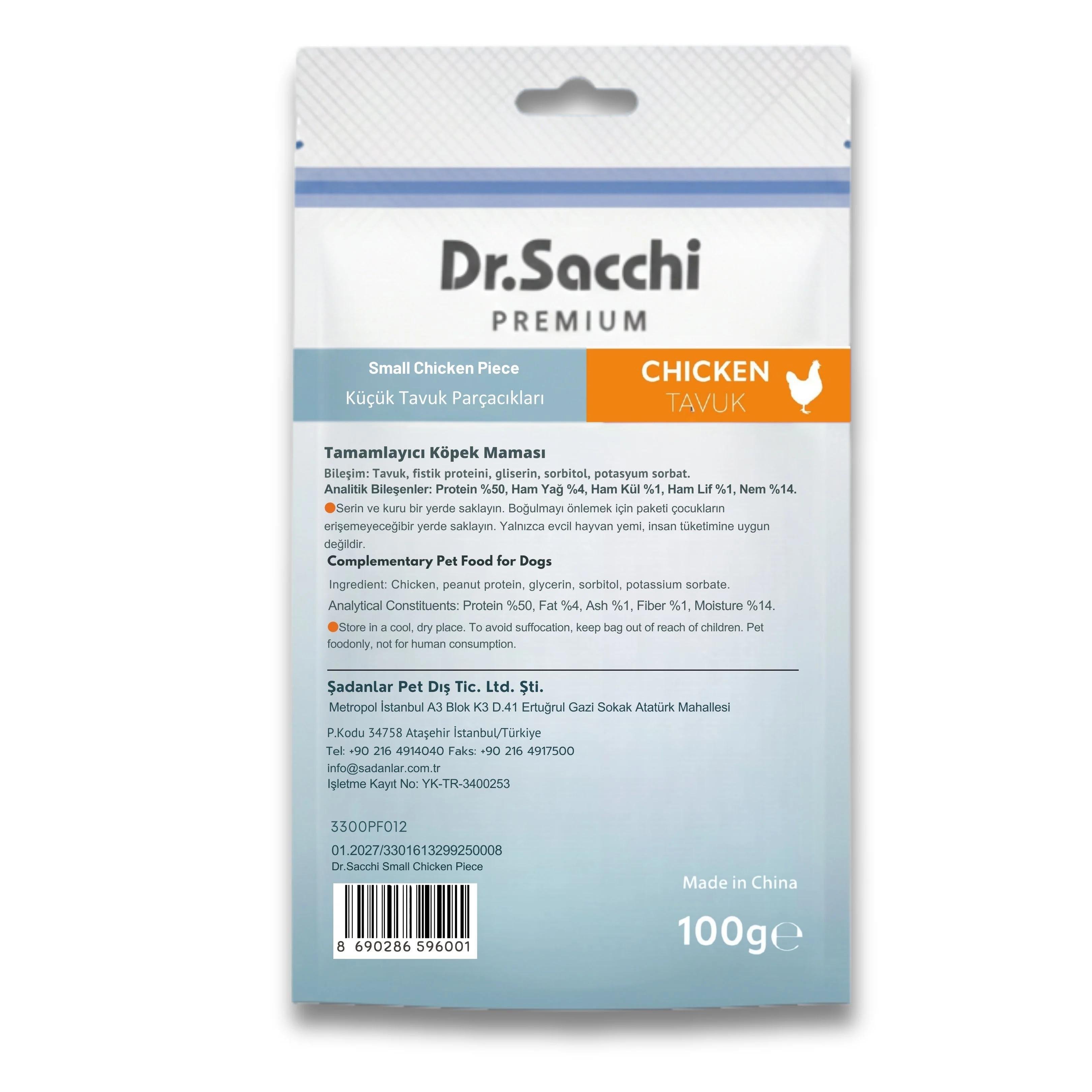 Dr. Sacchi Tavuk Parçacıklı Köpek Ödülü 100 g