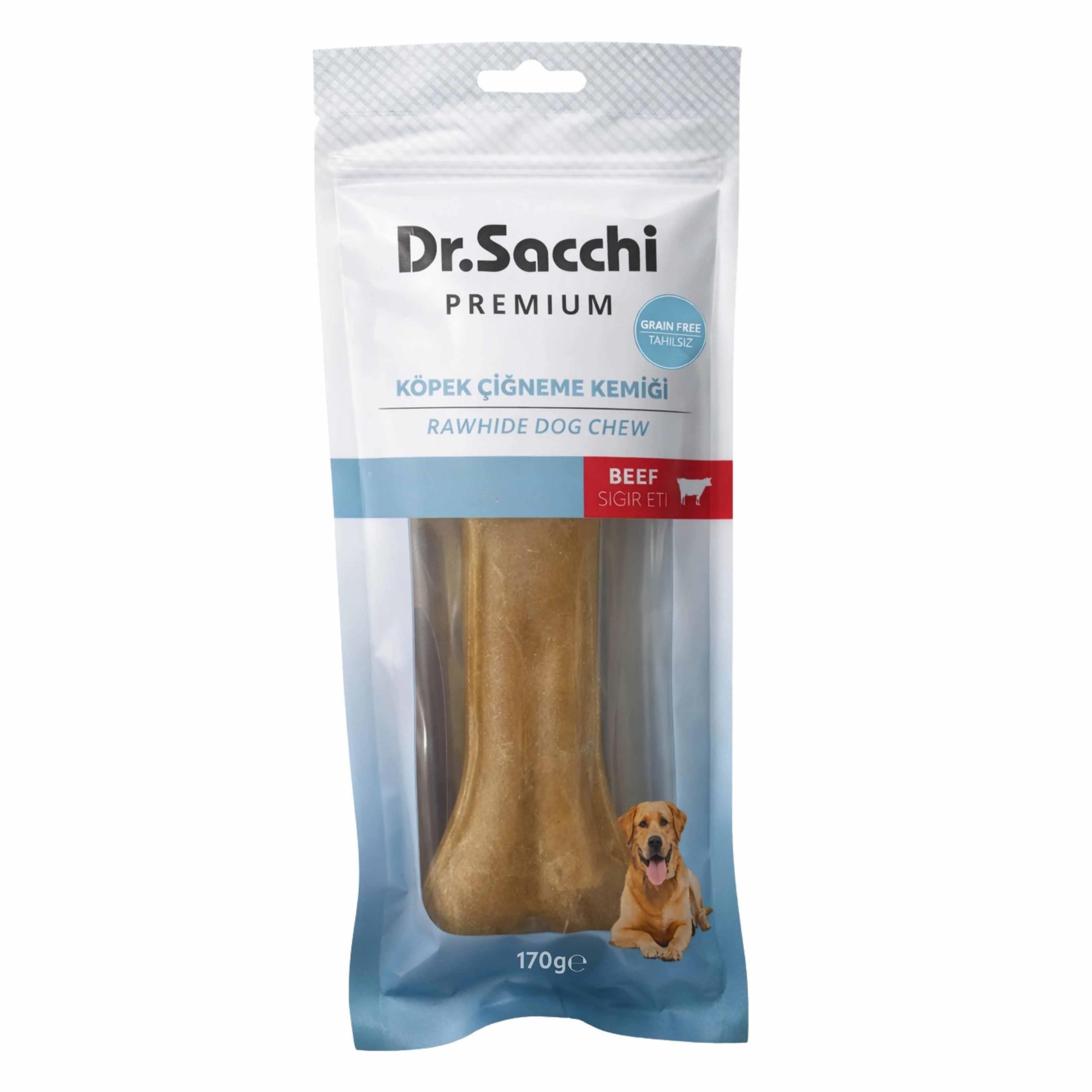 Dr. Sacchi Sığır Derisi Doğal Press Kemik Köpek Ödülü 170 g