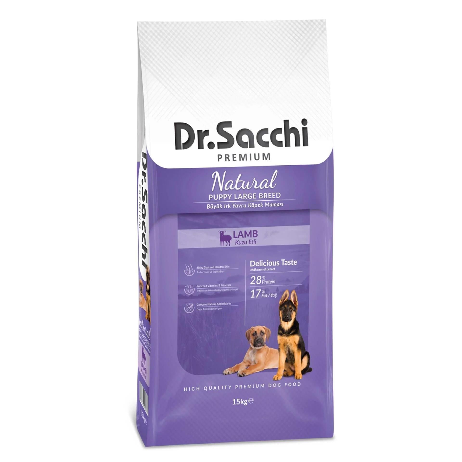 Dr.Sacchi Premium Kuzu Etli Büyük Irk Yavru Köpek Maması 15 Kg