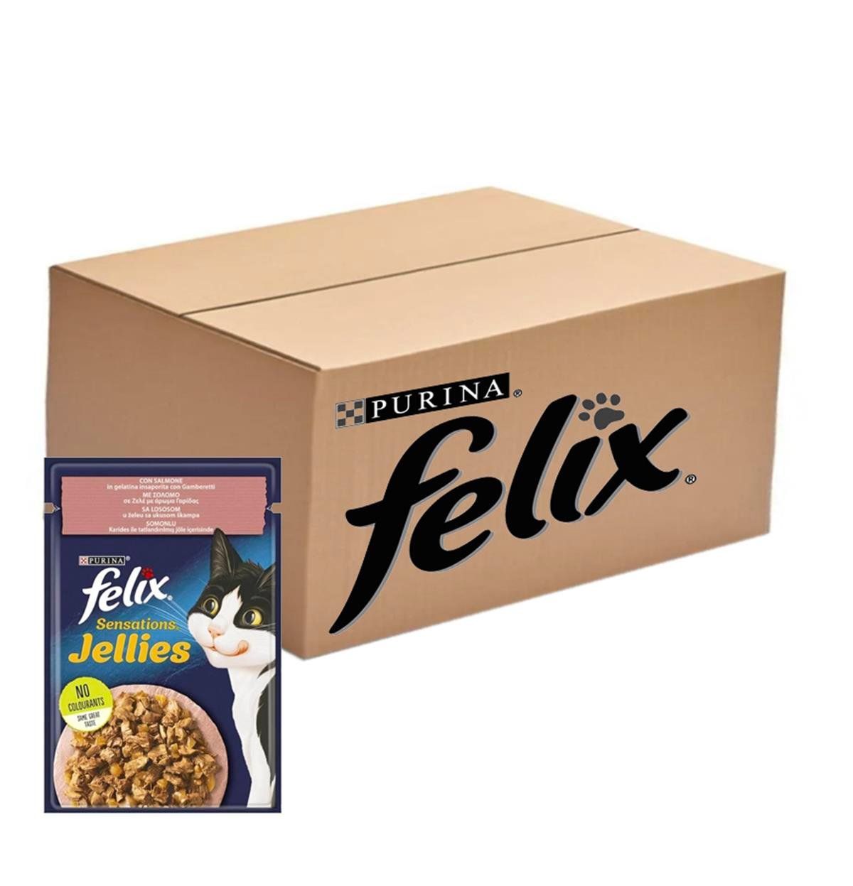 Felix Sensation Somon ve Karidesli Yetişkin Kedi Konservesi 85 g (26 Adet)