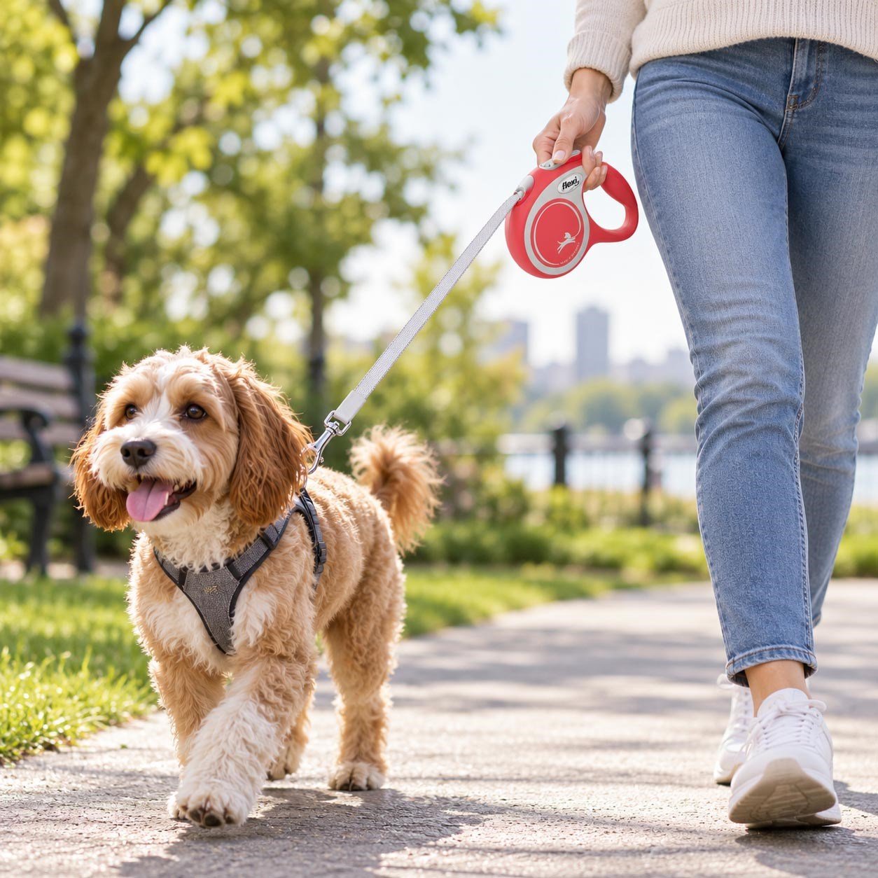 Flexi Comfort Plus XS Açık Kırmızı Şerit Köpek Kayışı 3 m 