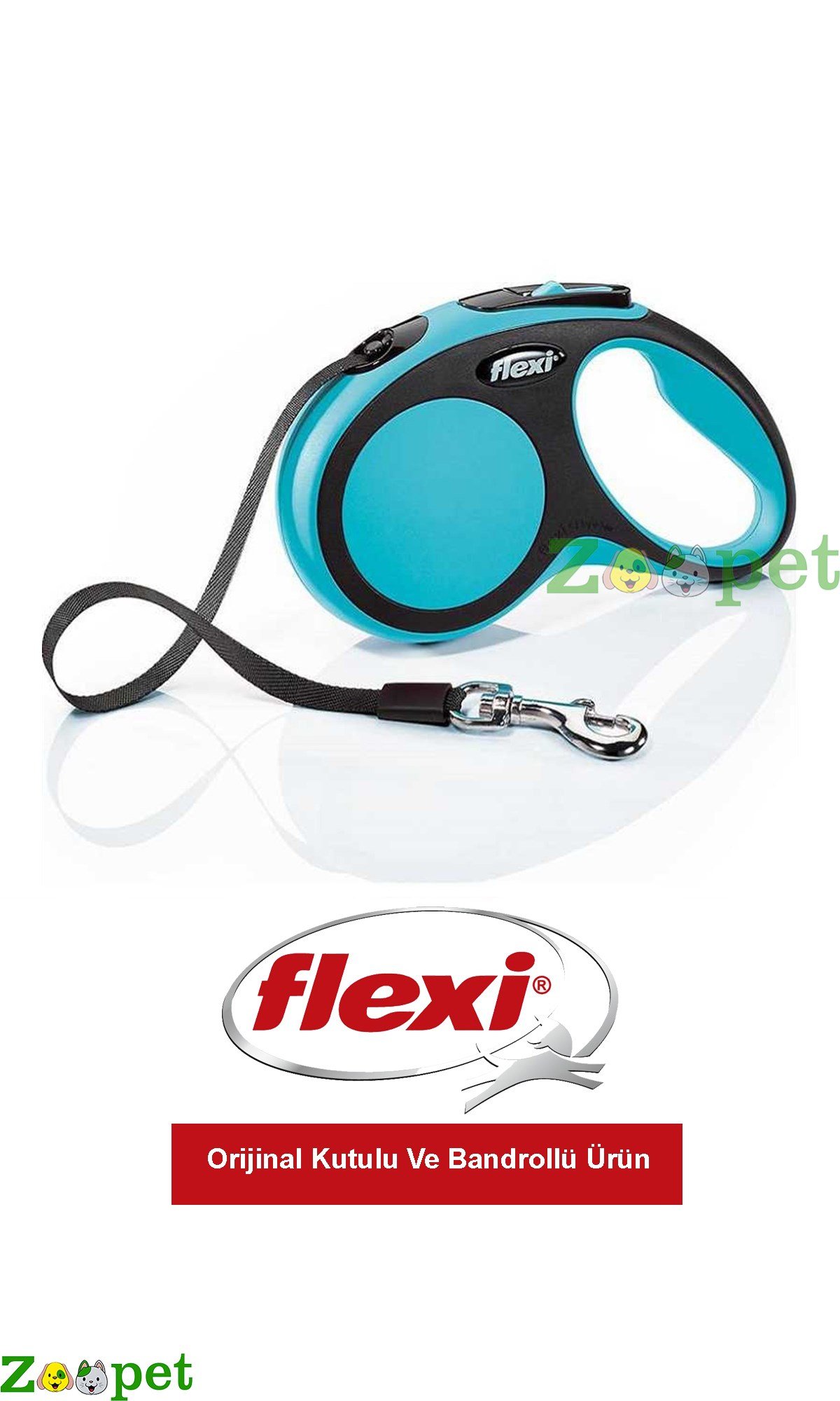Flexi New Comfort 5 Mt Şerit Otomatik Köpek Tasması Large Mavi