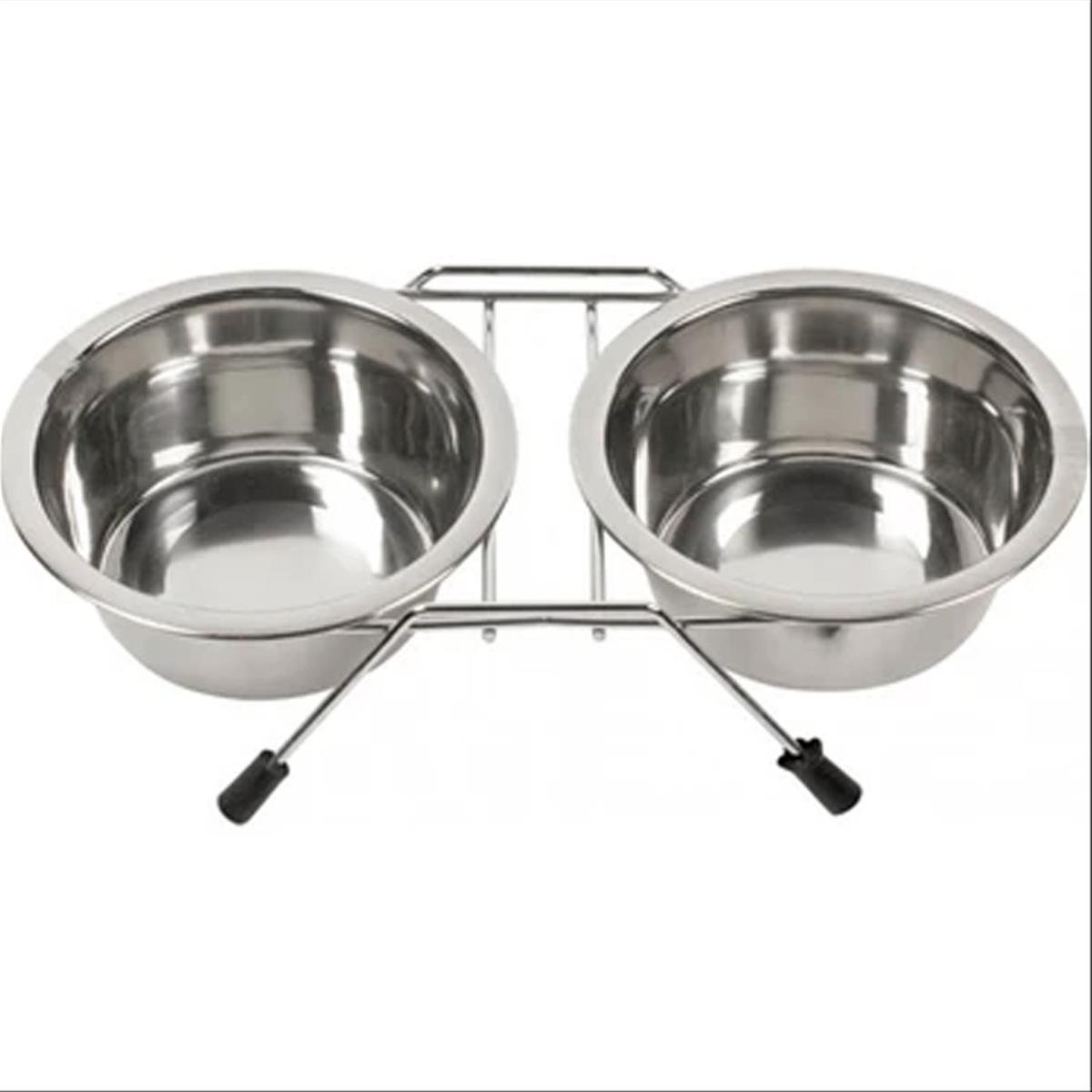 Flip Pet Standlı İkili Çelik Kedi Mama ve Su Kabı 2 x 250 ml