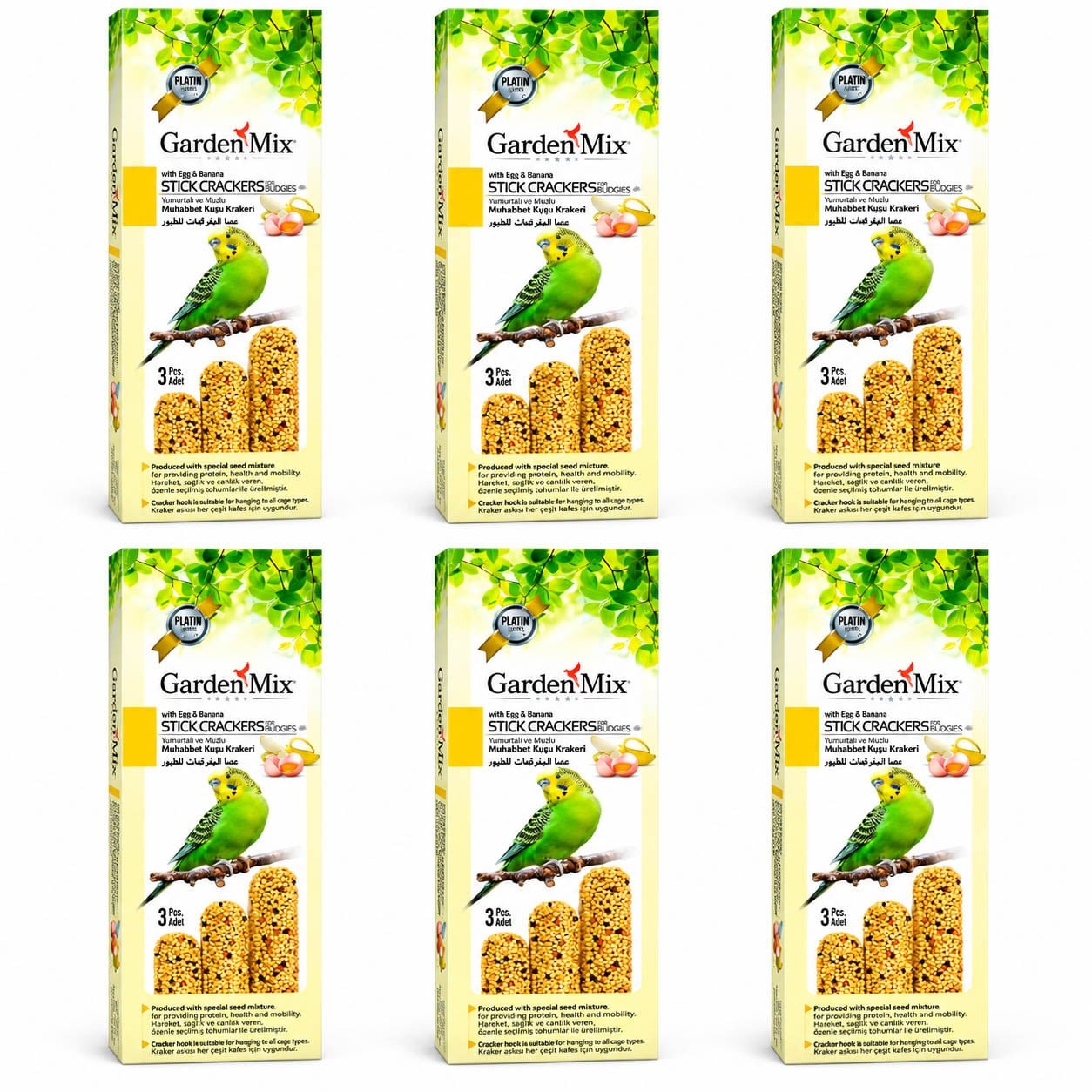 Garden Mix Platin Muzlu Yumurtalı Kuş Krakeri 3'lü 80 g (6 Adet)
