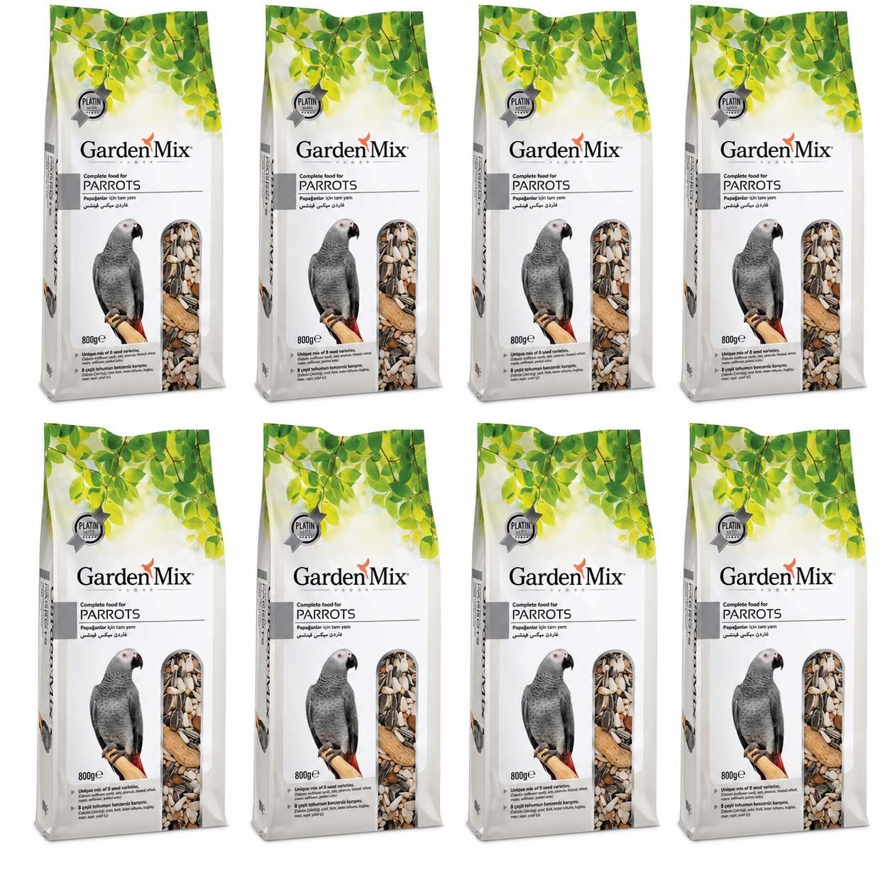 Garden Mix Platin Papağan Yemi 800 g (8 Adet)