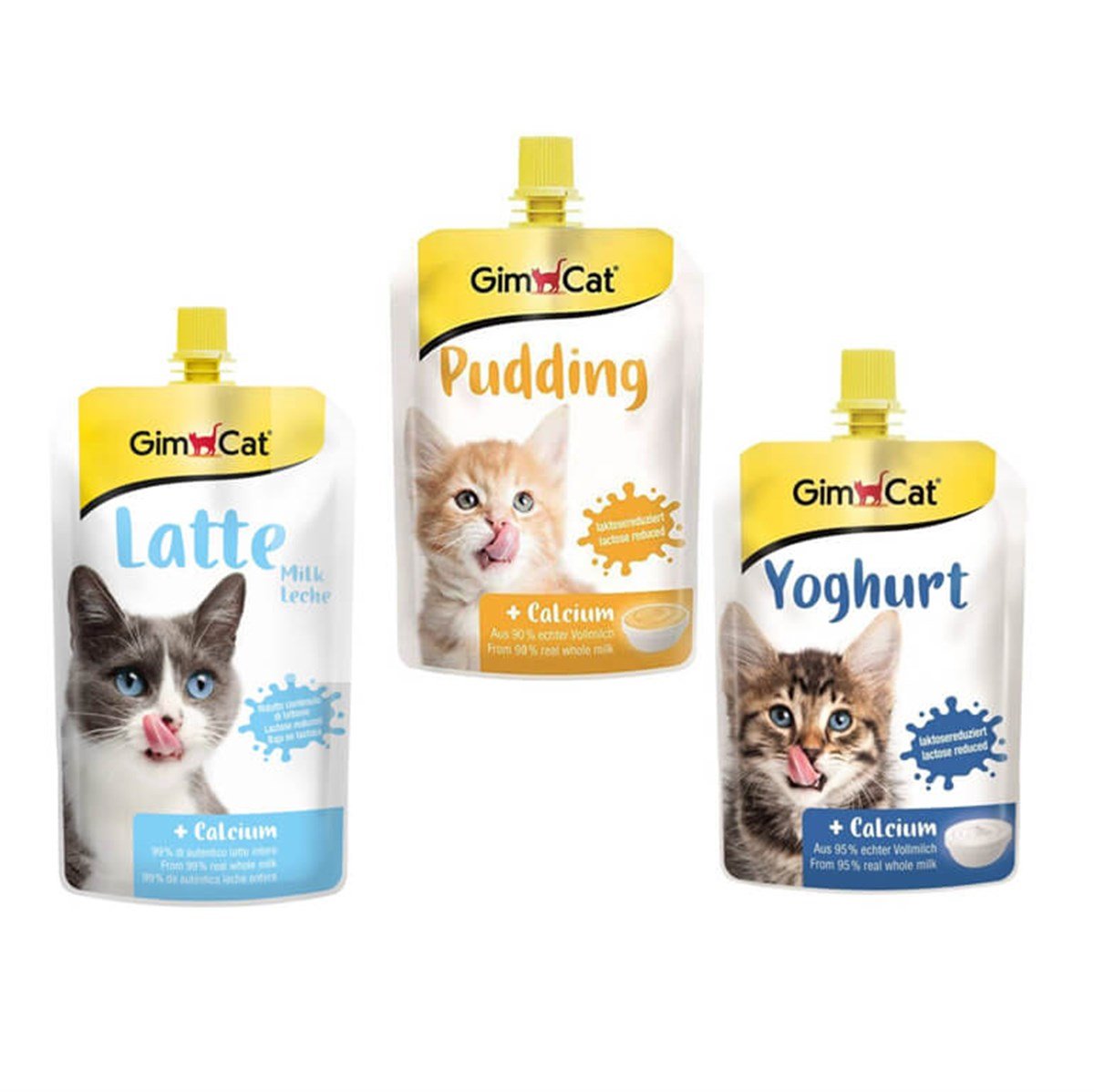 Gimcat Kalsiyum Kedi Pudingi 2 x 150 Gr + Latte Pouch 2 x 200 ml + Yoghurt Pouch 2 x 150 g