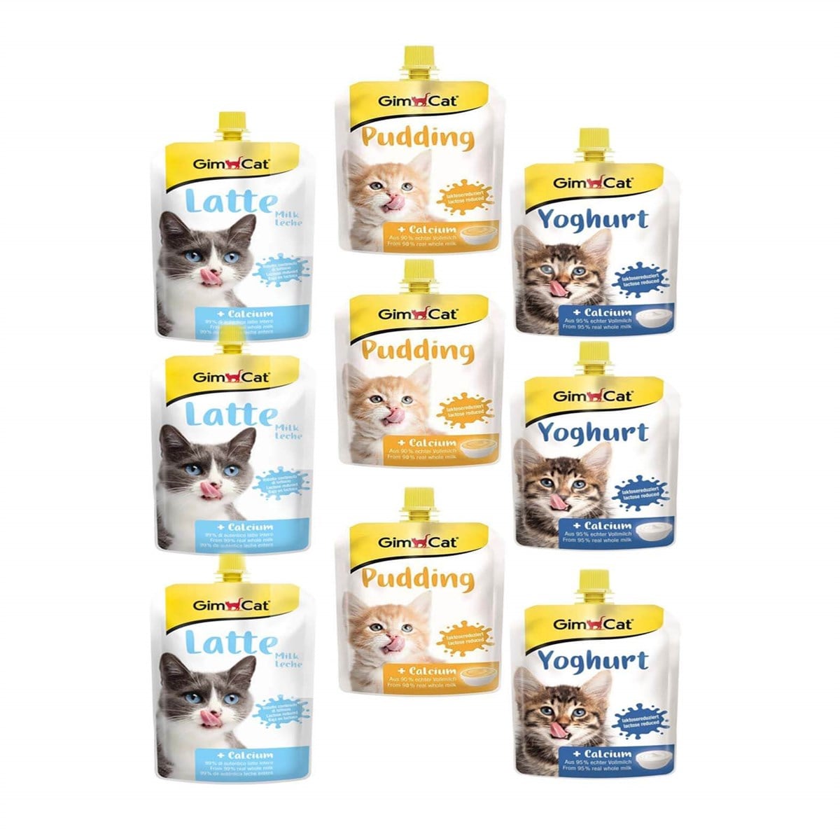 Gimcat Kalsiyum Kedi Pudingi + Latte Pouch + Yoghurt Pouch Set