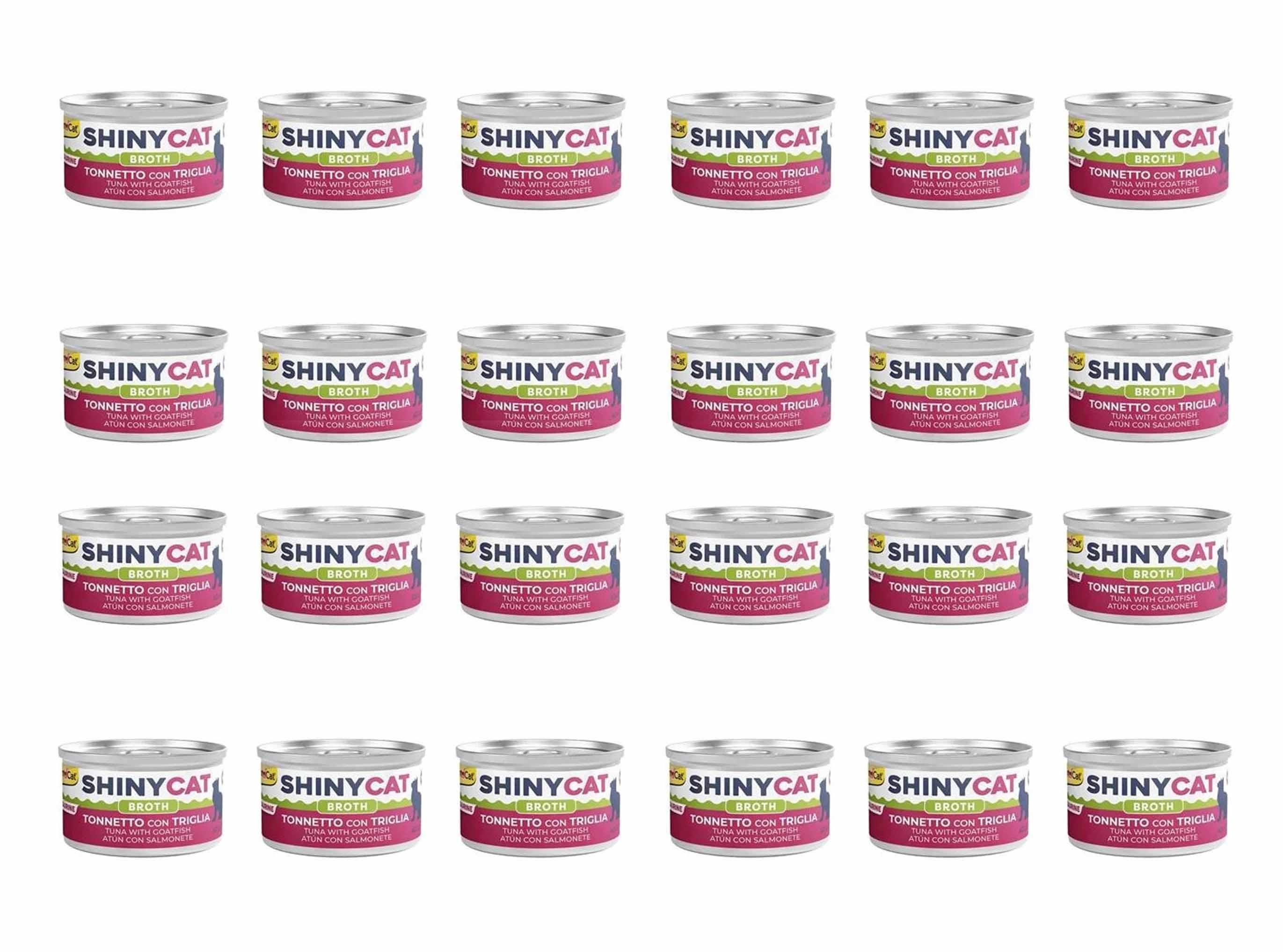 GimCat Shinycat Broth Barbun Balıklı Ton Balıklı Konserve Kedi Maması 70 Gr (24 Adet)