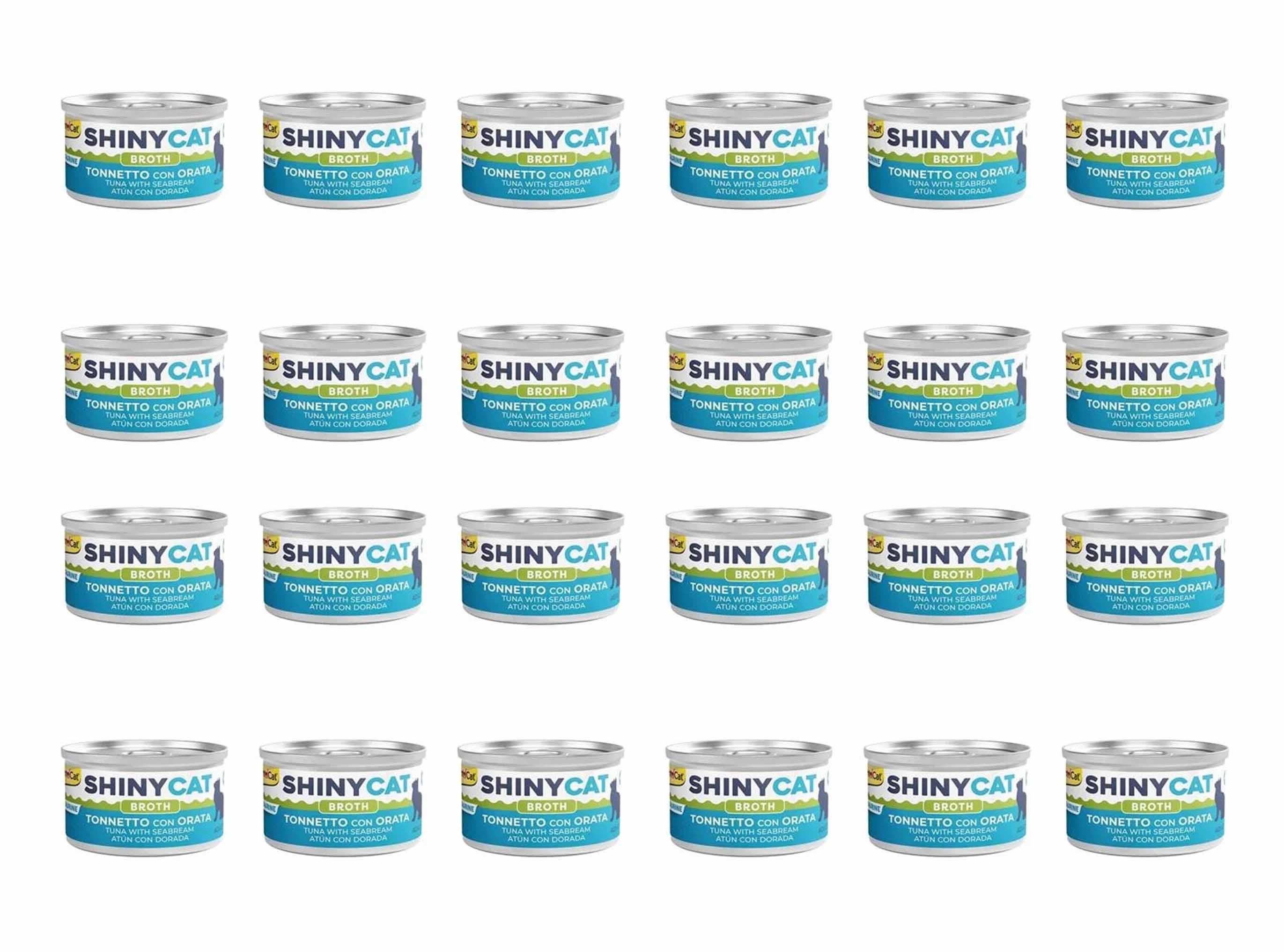 GimCat Shinycat Broth Çipuralı Ton Balıklı Konserve Kedi Maması 70 Gr (24 Adet)