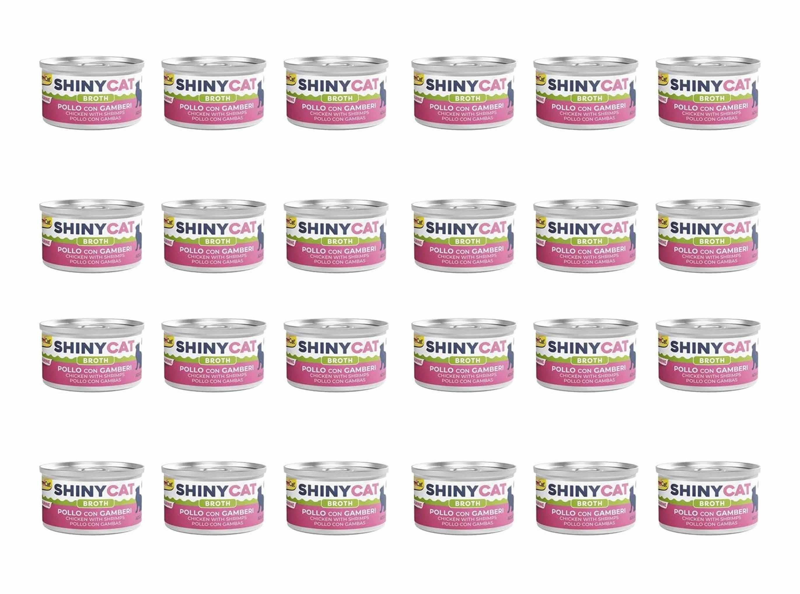 GimCat Shinycat Broth Karidesli Ve Tavuklu Konserve Kedi Maması 70 Gr (24 Adet)