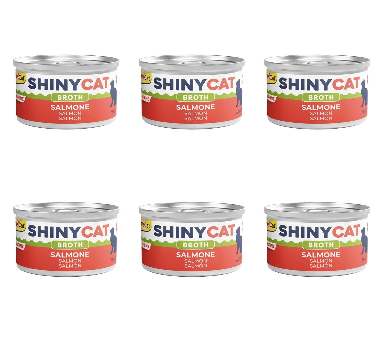 GimCat Shinycat Broth Somonlu Konserve Kedi Maması 70 Gr (6 Adet)