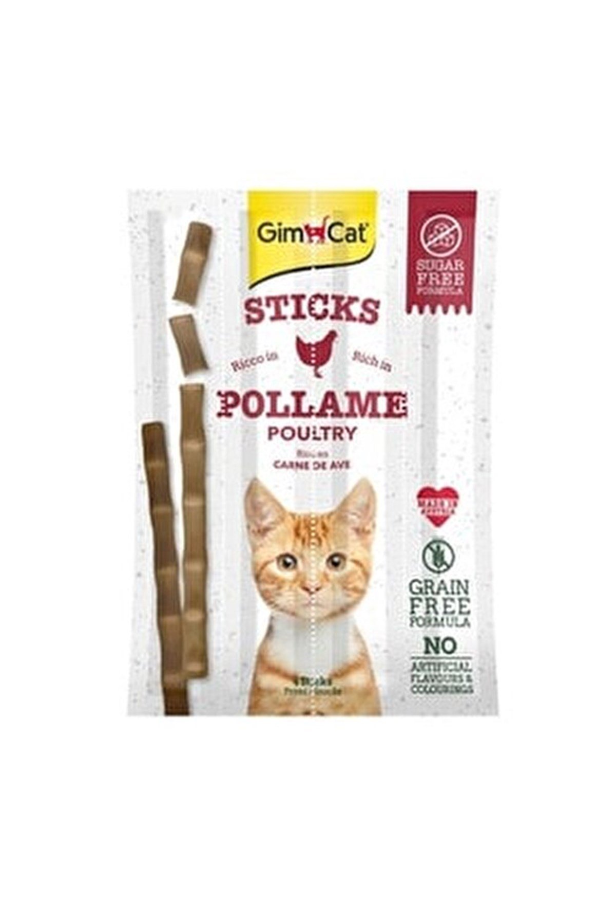 Gimcat Tahılsız Kümes Hayvanlı Kedi Ödül Çubukları 4 Parça (20 Gr)