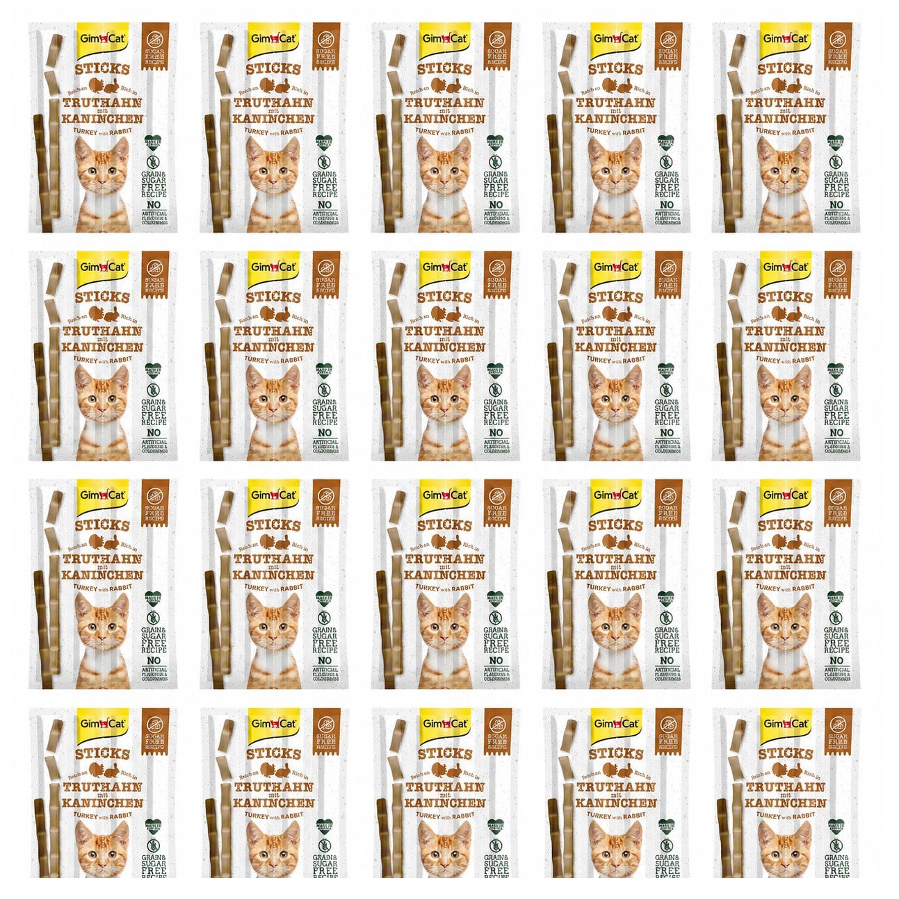 Gimcat Tahılsız Sticks Hindi ve Tavşan Etli Kedi Ödül Çubukları 4 Parça (20 Gr) (24 Adet)