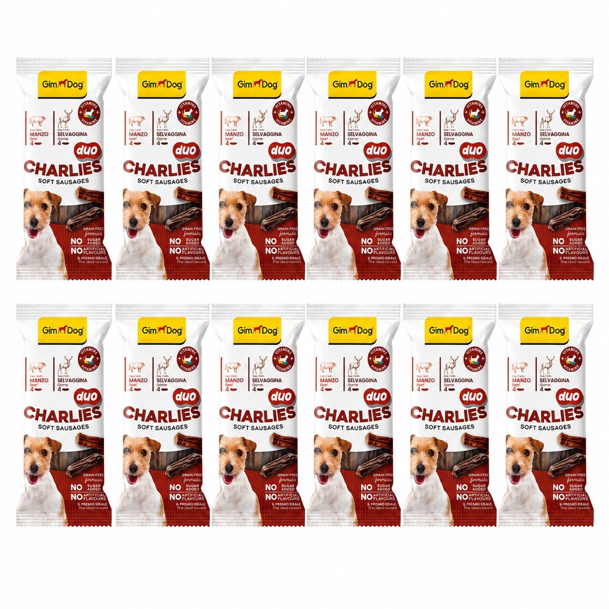 GimDog Charlies Duo Sığır ve Av Etli Köpek Ödül Maması 60 g (14 Adet)