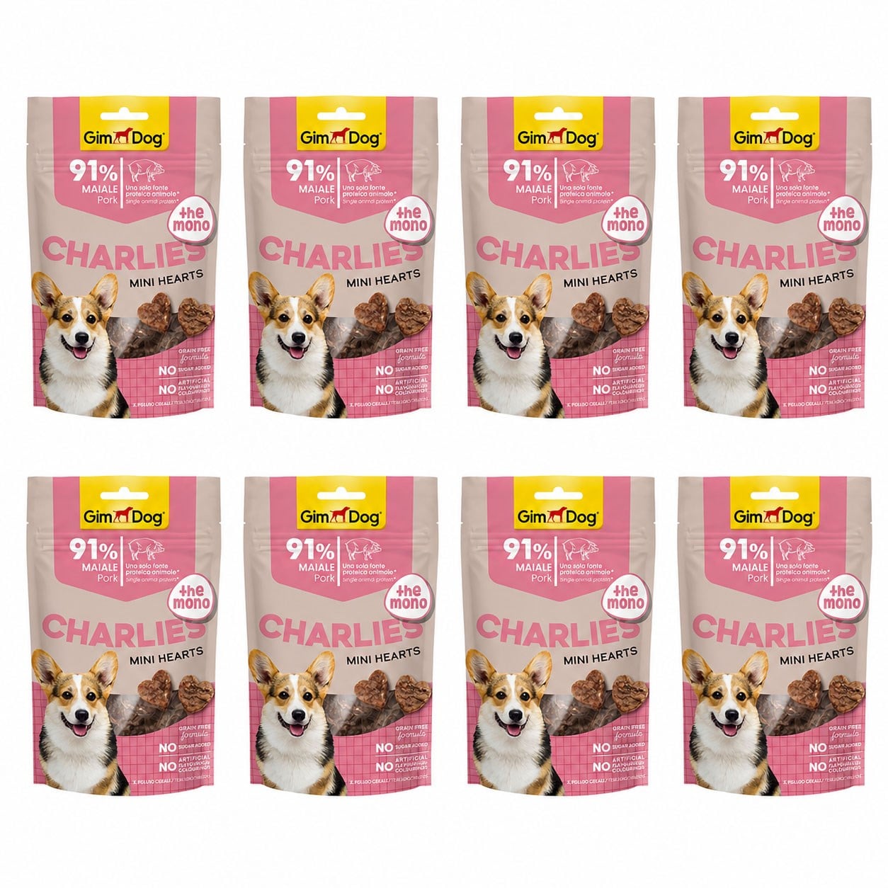 Gimdog Charlies The Mono Mini Hearts Domuz Etli Köpek Ödülü 70 Gr (8 Adet)