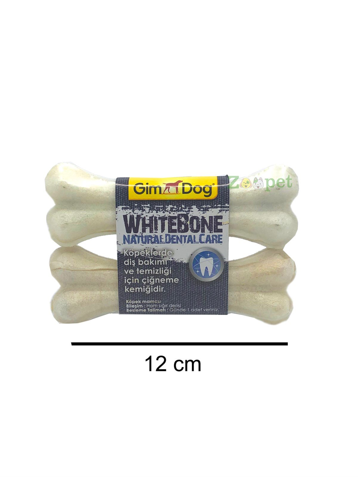 Gimdog Mordimi Press Beyaz Kemik Köpek Ödülü (2li Paket) - 12 Cm