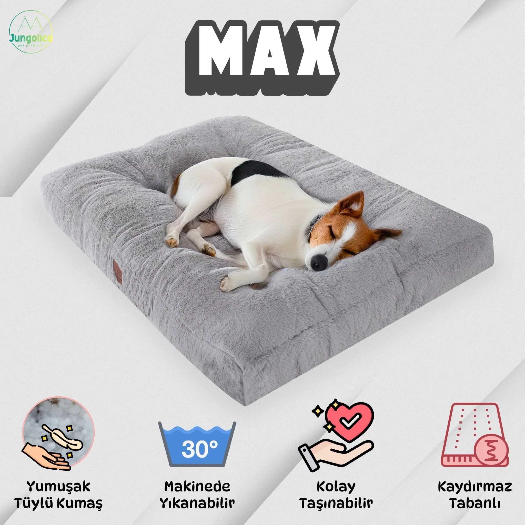 Jungolica Max Ultra Yumuşak Minder Köpek Yatağı 45 x 55 cm (Gri)