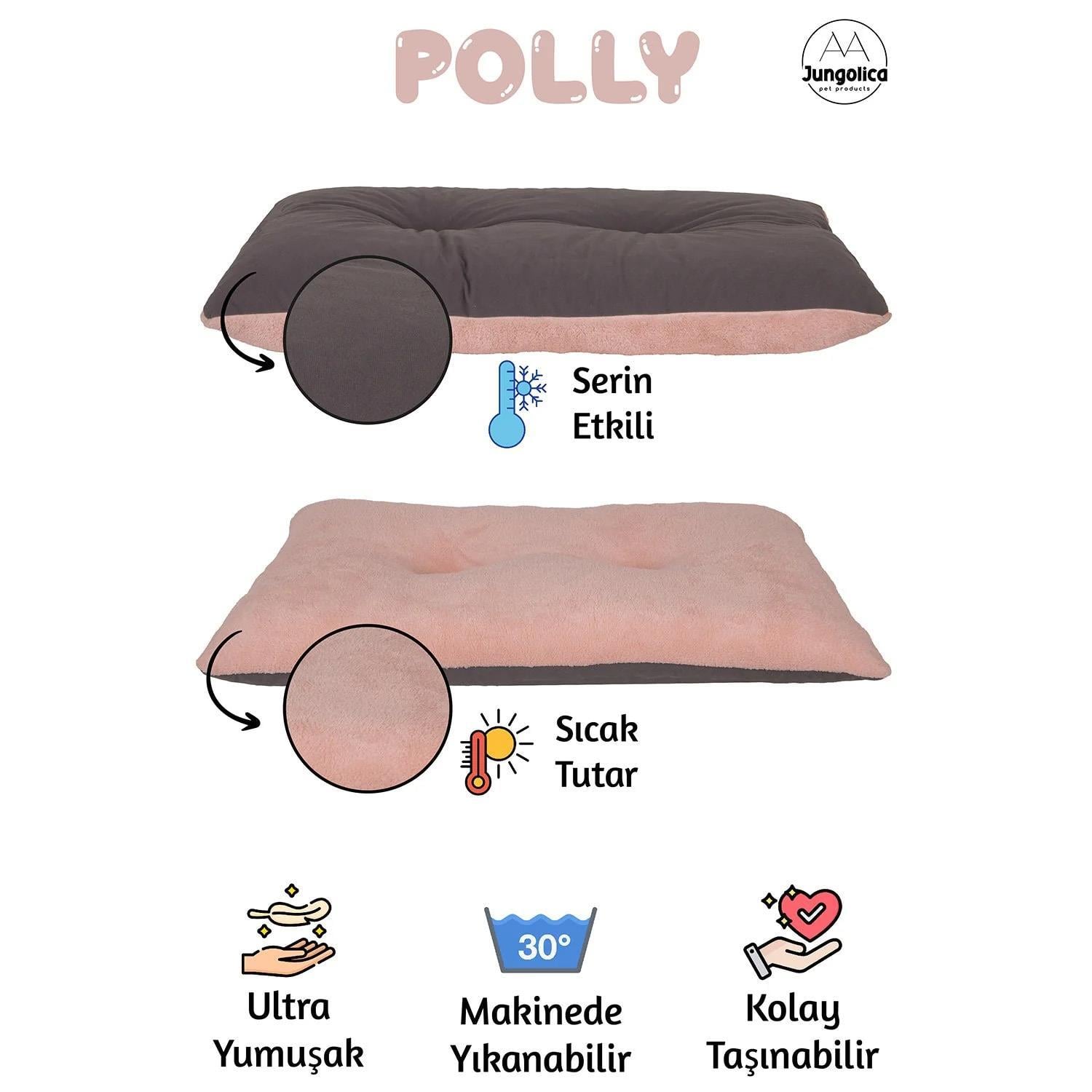 Jungolica Polly Çift Taraflı Minder Köpek Yatağı 35 x 50 cm (Pembe)