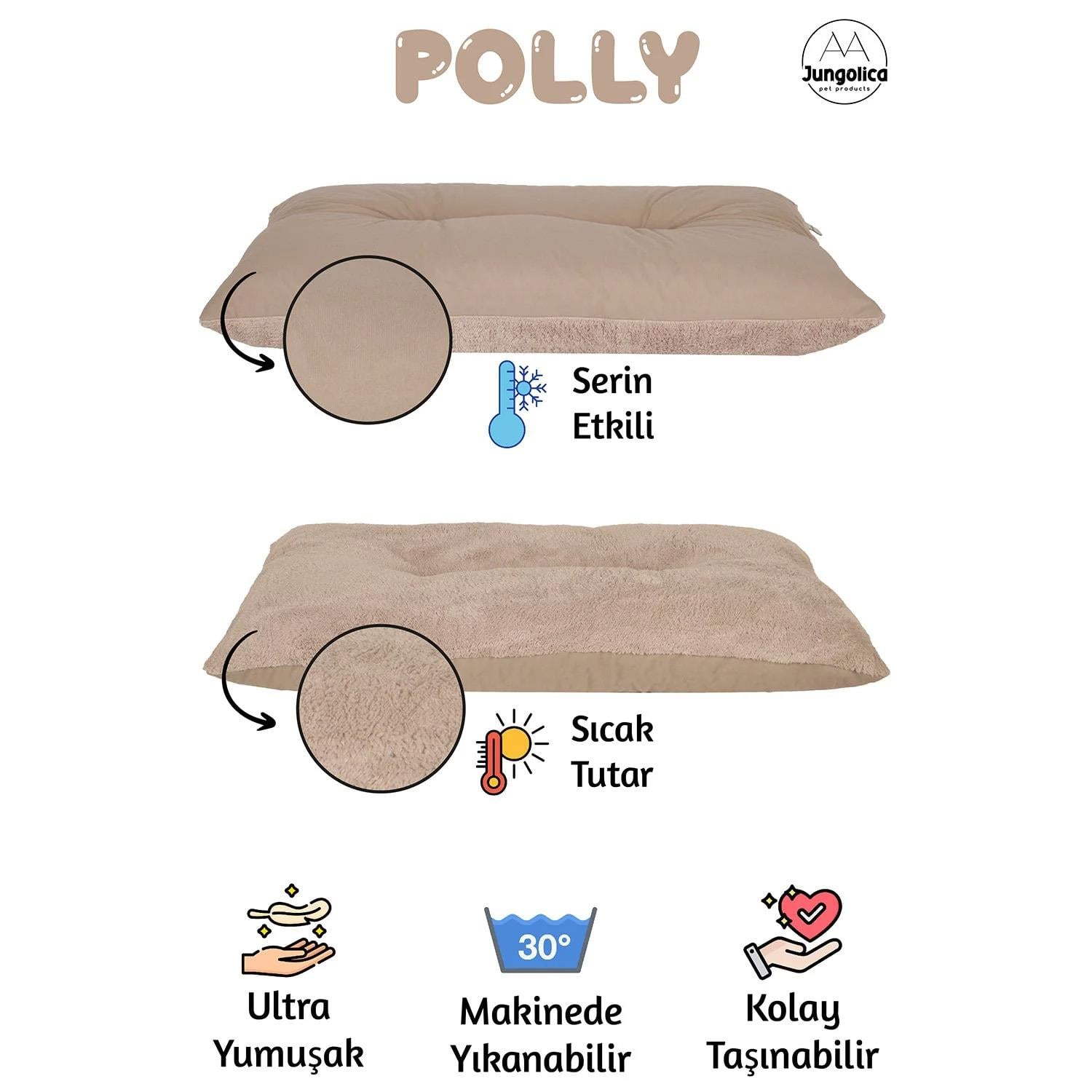 Jungolica Polly Çift Taraflı Minder Köpek Yatağı 35 x 50 cm (Bej)