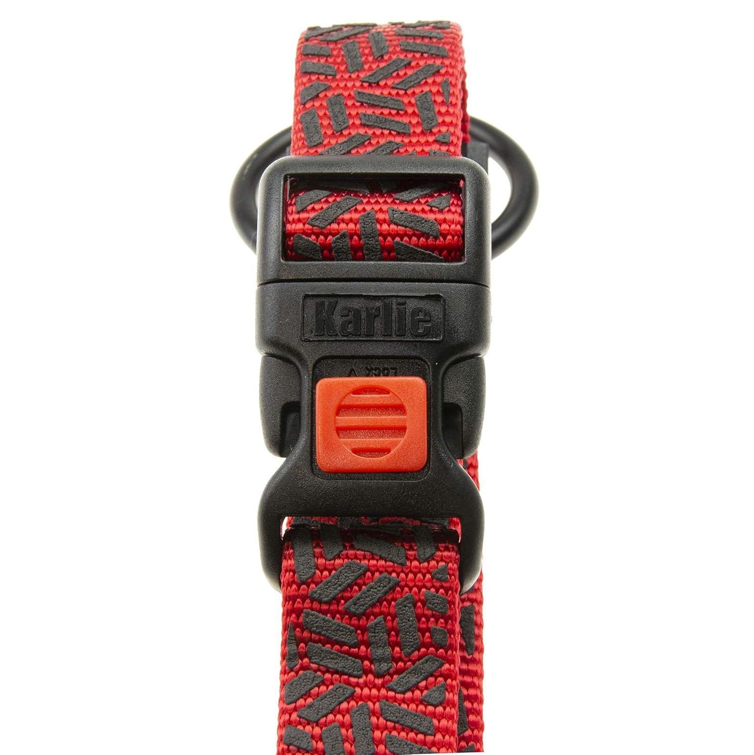 Karlie Art Sportiv Plus Kilitli Köpek Tasması Kırmızı (40 - 55 cm)